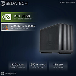 Sedatech Mini-PC, AMD Ryzen 5 5600X, RTX3050, 32Go RAM, 1To SSD, Win 11