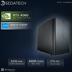 Sedatech Mini-PC, Intel i5-12400F, RTX4060, 32Go DDR5, 2To SSD, Win 11