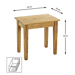 pegane Table d'appoint bois massif - Chêne