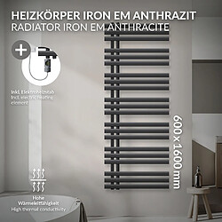 LuxeBath Iron EM Radiator anthracite - Effet chauffant