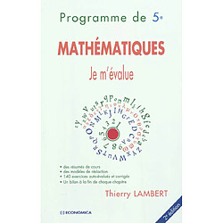 Mathématiques, programme de 5e