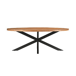Moloo Table à manger ovale bois massif - Manguier