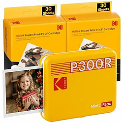 Kodak P300R - Jaune Appareil photo instantané - Kit avec housse - Étanche - Bluetooth - Écran LCD