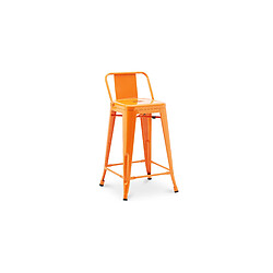 ICONIK INTERIOR Tabouret de bar avec dossier - Design industriel - 60cm - Nouvelle édition - Stylix Noir pas cher