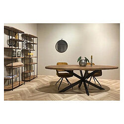 Moloo Table à manger ovale bois massif - Manguier