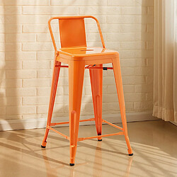 Avis ICONIK INTERIOR Tabouret de bar avec dossier - Design industriel - 60cm - Nouvelle édition - Stylix Noir