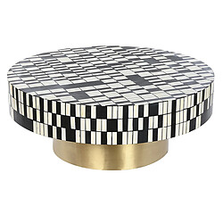 Pegane Table Basse - Multicolore Table basse ronde - Métal - Design coloré et moderne - Diamètre 100 x Hauteur 40 cm