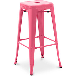 ICONIK INTERIOR Tabouret de bar – Style industriel – Acier – 76 cm – Stylix Rose