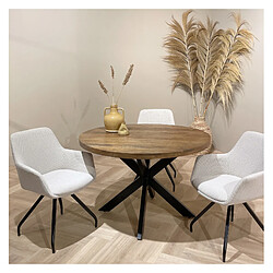 Moloo BARI-Table à manger Ronde 6 personnes D150 en bois massif