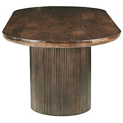 Moloo SEVILLE-Table à manger Ovale 10 personnes 250 cm en bois massif brun pas cher
