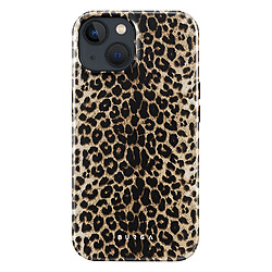 Burga Coque pour iPhone 13 Antichoc Léopard Élégant Bords Surélevés Noir