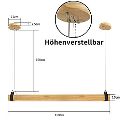 Zmh Lustre rustique LED - Noir et bois pas cher