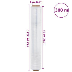 vidaXL Film étirable 6 pcs transparent 30 µm 50 cm x 300 m pas cher