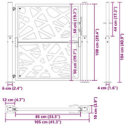 vidaXL Portail 105x106 cm Noir pas cher