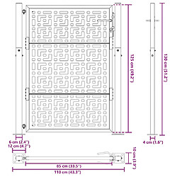 VidaXL Portail Noir Design Croisé pas cher