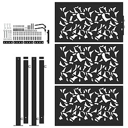Acheter vidaXL Portail de jardin acier 105 x 155 cm - Noir