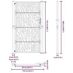 vidaXL Portail de jardin - 105x180 cm - Noir pas cher