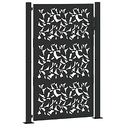 vidaXL Portail de jardin acier 105 x 155 cm - Noir