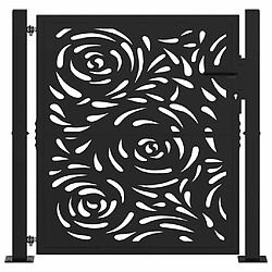Avis vidaXL Portail de jardin noir - Acier