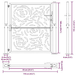 vidaXL Portail de jardin noir - Acier pas cher