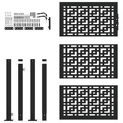 Acheter vidaXL Portail de jardin - Noir - 105x155 cm