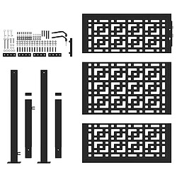 Acheter VidaXL Portail Noir Design Croisé