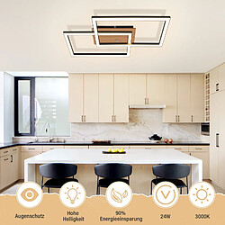 ZMH LED Plafonnier Salon Moderne 24W Cuisine Lumières Blanc Chaud Noir Vintage Couloir pas cher