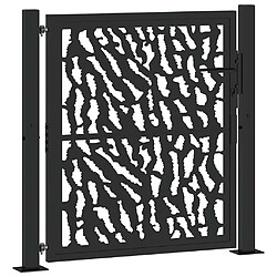vidaXL Portail de jardin acier 105 x 106 cm - Noir