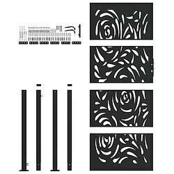 Acheter vidaXL Portail de jardin acier - Noir