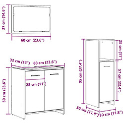 VIDAXL Ensemble meubles salle de bain 3 pcs bois pas cher