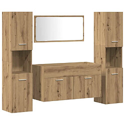 VidaXL Ensemble meubles salle de bain 4 pcs - Bois d'ingénierie