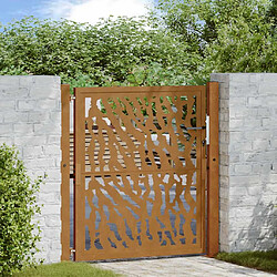 vidaXL Porte jardin acier résistant aux intempéries - Conception tracés