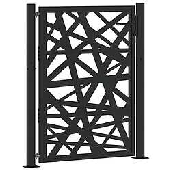 vidaXL Portail jardin noir 105x130 cm - Acier