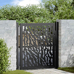 vidaXL Portail de jardin acier 105 x 106 cm - Noir