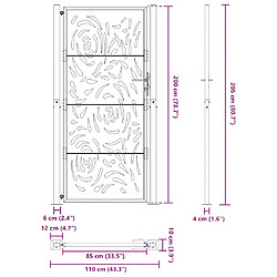 vidaXL Portail de jardin acier - Noir pas cher
