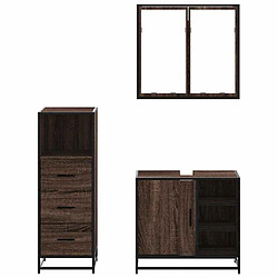 Acheter vidaXL Ensemble de meubles salle de bain 3 pcs - Chêne marron