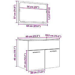 vidaXL Ensemble de meubles de salle de bain - Gris béton pas cher