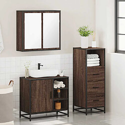 Avis vidaXL Ensemble de meubles salle de bain 3 pcs - Chêne marron