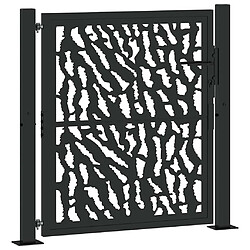 vidaXL Portail de jardin acier 105 x 106 cm - Noir