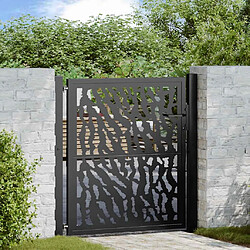 vidaXL Portail de jardin acier 105 x 106 cm - Noir
