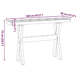 vidaXL Table console NOAIN - Pin massif pas cher