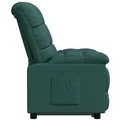 Avis vidaXL Fauteuil inclinable - Vert Foncé Tissu