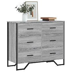 vidaXL Commode sonoma gris 91x35,5x74,5 cm bois d'ingénierie