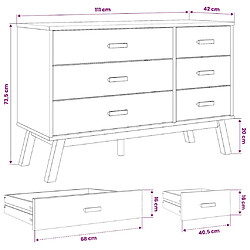 vidaXL Armoire à tiroirs OLDEN - Gris et marron pas cher