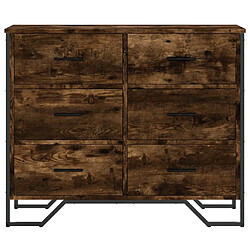 Avis vidaXL Commode chêne fumé 91x35,5x74,5 cm bois d'ingénierie