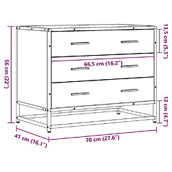 vidaXL Commode - Chêne Sonoma, 70x41x56 cm pas cher