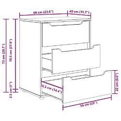 vidaXL Buffet VISNES - Chêne sonoma - 60x40x73 cm pas cher