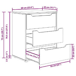 vidaXL Buffet VISNES - Blanc - 60x40x73 cm pas cher