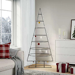 vidaXL Arbre de Noël en Métal Noir 180 cm