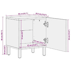 vidaXL Table de chevet noir bois de manguier pas cher